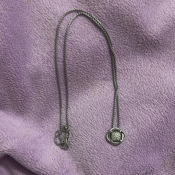 David Yurman Silver Diamond Necklace - Picture 1 of 4